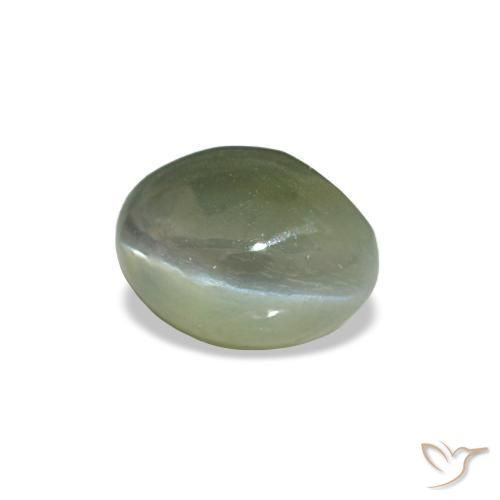 Натуральный зелёный cat's eye alexandrite 0,54 карата огранка овал, непрозрачный