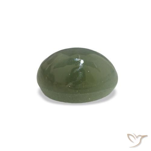 Натуральный зелёный cat's eye alexandrite 0,54 карата огранка овал, непрозрачный