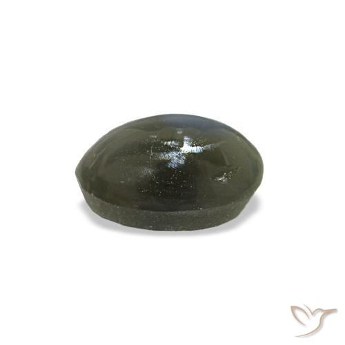 Натуральный зелёный cat's eye alexandrite 0,54 карата огранка овал, непрозрачный