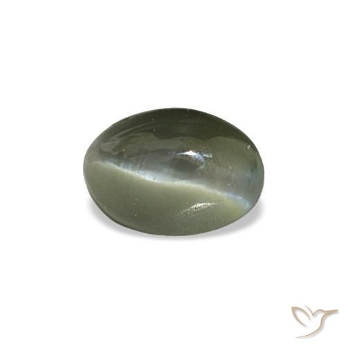Натуральный зелёный cat's eye alexandrite 0,49 карата огранка овал, непрозрачный