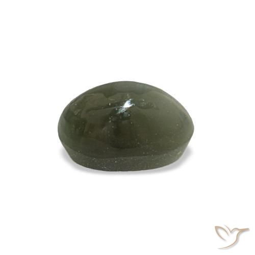 Натуральный зелёный cat's eye alexandrite 0,49 карата огранка овал, непрозрачный