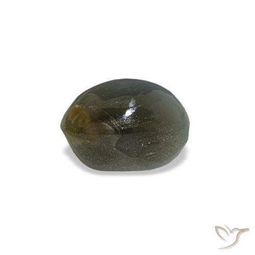 Натуральный зелёный cat's eye alexandrite 0,52 карата огранка овал, непрозрачный