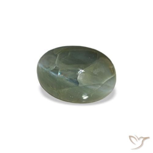 Натуральный зелёный cat's eye alexandrite 0,44 карата огранка овал, непрозрачный