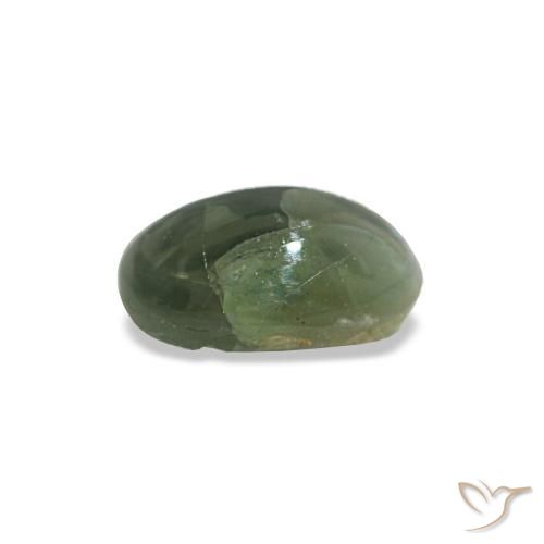 Натуральный зелёный cat's eye alexandrite 0,44 карата огранка овал, непрозрачный