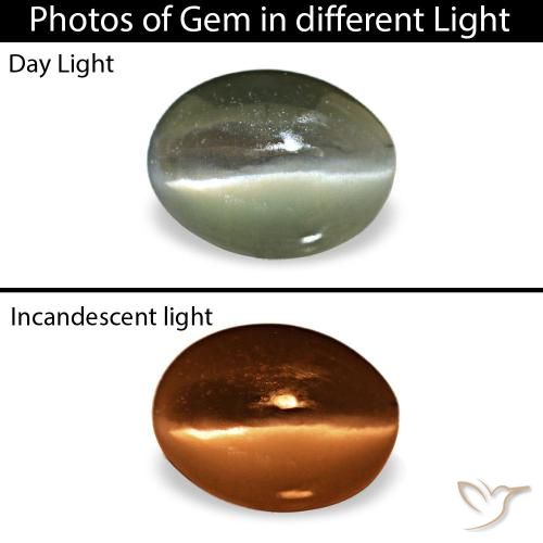 Натуральный серый cat's eye alexandrite 0,42 карата огранка овал, непрозрачный
