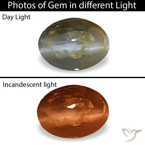 Натуральный серый cat's eye alexandrite 0,48 карата огранка овал, непрозрачный