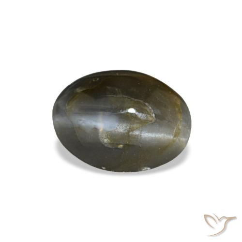 Натуральный серый cat's eye alexandrite 0,48 карата огранка овал, непрозрачный