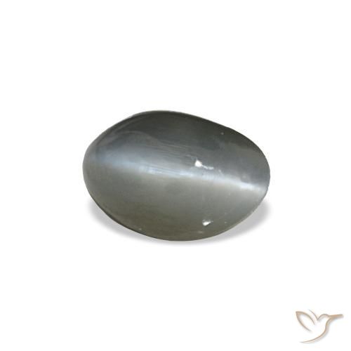 Натуральный серый cat's eye alexandrite 0,40 карата огранка овал, непрозрачный