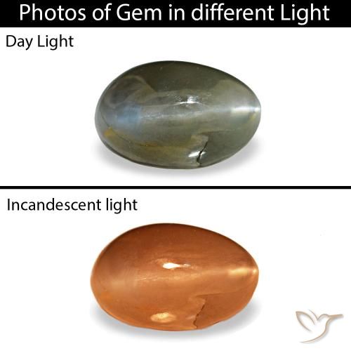Натуральный серый cat's eye alexandrite 0,46 карата огранка овал, непрозрачный