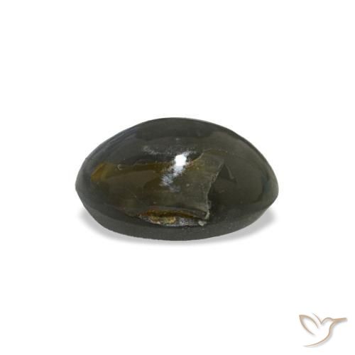Натуральный серый cat's eye alexandrite 0,46 карата огранка овал, непрозрачный