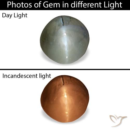 Натуральный серый cat's eye alexandrite 0,85 карата огранка круг, непрозрачный