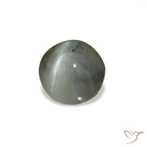 Натуральный серый cat's eye alexandrite 0,85 карата огранка круг, непрозрачный
