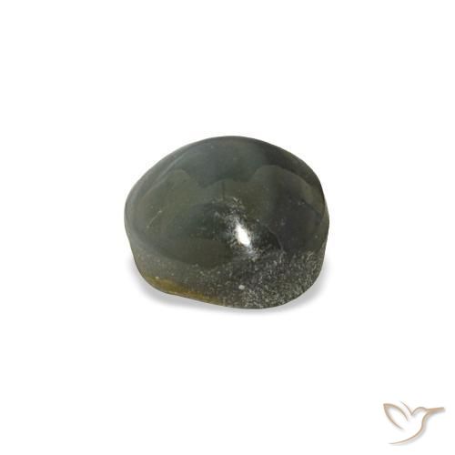Натуральный серый cat's eye alexandrite 0,85 карата огранка круг, непрозрачный