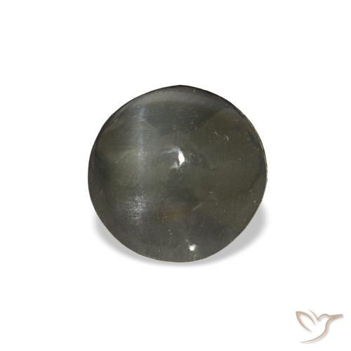 Натуральный серый cat's eye alexandrite 1,92 карата огранка круг, непрозрачный