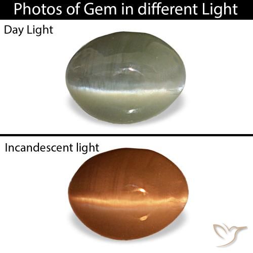 Натуральный серый cat's eye alexandrite 0,44 карата огранка овал, непрозрачный