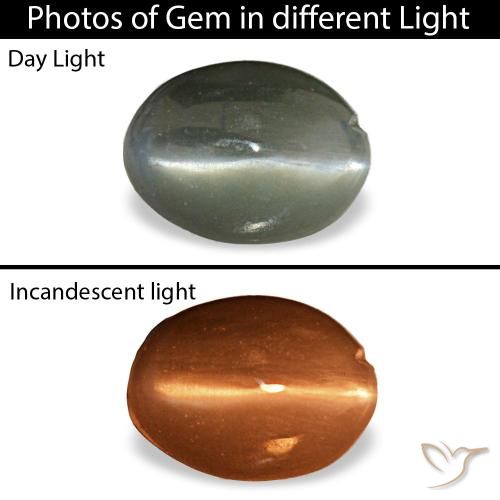 Натуральный серый cat's eye alexandrite 0,39 карата огранка овал, непрозрачный