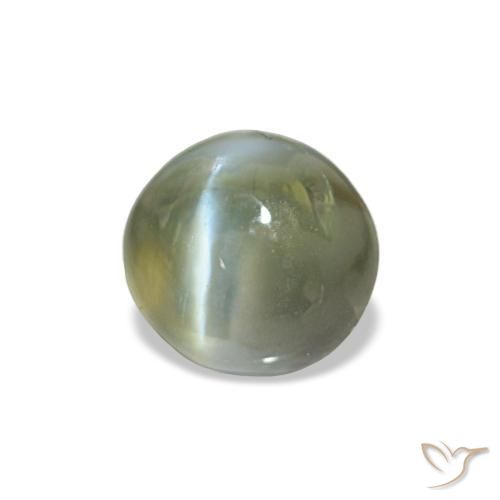 Натуральный зелёный cat's eye alexandrite 0,60 карата огранка овал, непрозрачный