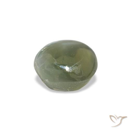 Натуральный зелёный cat's eye alexandrite 0,60 карата огранка овал, непрозрачный