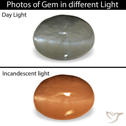Натуральный серый cat's eye alexandrite 0,72 карата огранка овал, непрозрачный