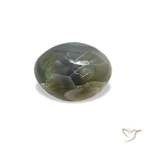 Натуральный серый cat's eye alexandrite 0,79 карата огранка овал, непрозрачный