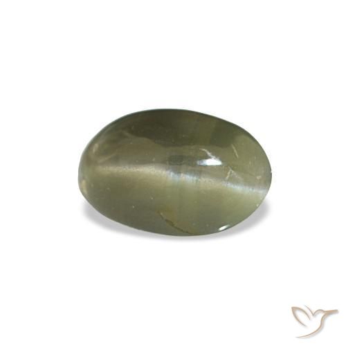 Натуральный зелёный cat's eye alexandrite 0,34 карата огранка овал, непрозрачный