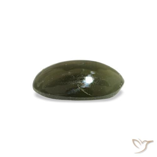Натуральный зелёный cat's eye alexandrite 0,34 карата огранка овал, непрозрачный