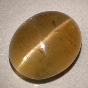 5.96 карата, натуральный Желто-зеленый Апатит Кошачий Глаз, Прозрачный, Полупрозрачный