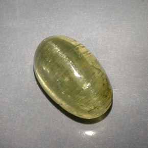 Натуральный зелёный cat's eye apatite 5,71 карата прозрачный, полупрозрачный