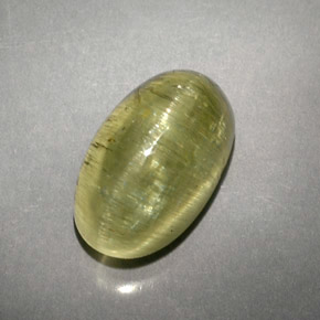 Натуральный зелёный cat's eye apatite 5,71 карата прозрачный, полупрозрачный