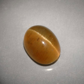 Натуральный жёлтый cat's eye apatite 3,94 карата прозрачный, полупрозрачный
