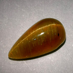 2.89 карата, натуральный Медовый Апатит Кошачий Глаз, Форма груши, Полупрозрачный