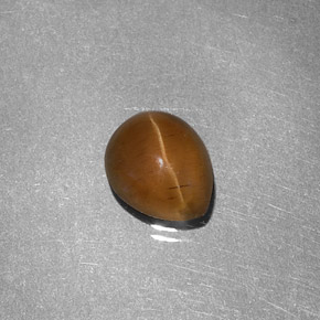 Натуральный жёлтый cat's eye apatite 1,46 карата форма груши, полупрозрачный
