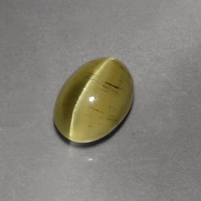 Натуральный Золотисто-зеленый Апатит кошачий глаз 1,47 карата Прозрачный, Полупрозрачный