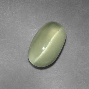 Натуральный зелёный cat's eye apatite 1,64 карата прозрачный, полупрозрачный