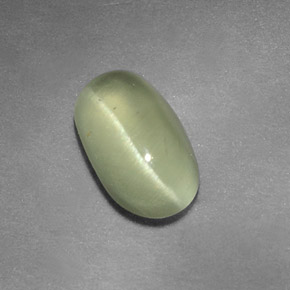 Натуральный зелёный cat's eye apatite 1,64 карата прозрачный, полупрозрачный