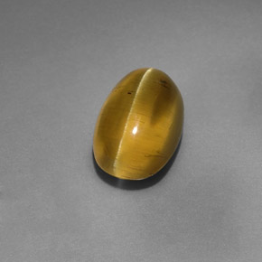 Натуральный Золотисто-зеленый Апатит кошачий глаз 4,12 карата Прозрачный, Полупрозрачный