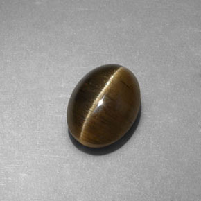 3.29 карата, натуральный Золотисто-зеленый Апатит Кошачий Глаз, Огранка Овал, Полупрозрачный