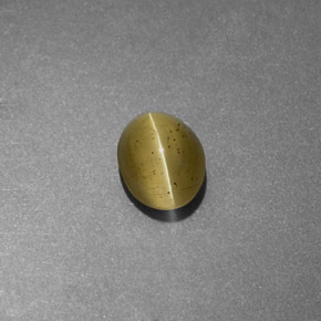 1.11 карата, натуральный Золотисто-зеленый Апатит Кошачий Глаз, Прозрачный, Полупрозрачный