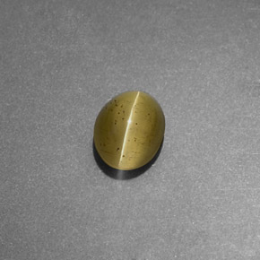 1.11 карата, натуральный Золотисто-зеленый Апатит Кошачий Глаз, Прозрачный, Полупрозрачный