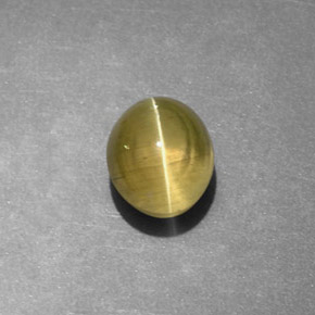 1.82 карата, натуральный Золотисто-зеленый Апатит Кошачий Глаз, Прозрачный, Полупрозрачный