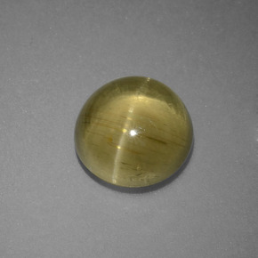 Натуральный зелёный cat's eye apatite 3,69 карата огранка круг, полупрозрачный