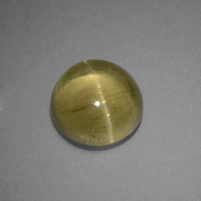 Натуральный зелёный cat's eye apatite 3,69 карата огранка круг, полупрозрачный