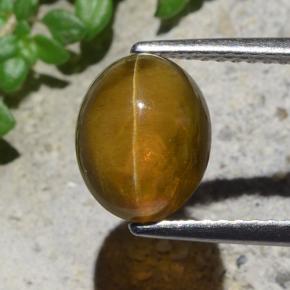 Натуральный зелёный cat's eye apatite 2,93 карата огранка овал, полупрозрачный