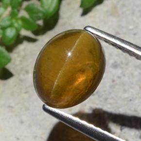 Натуральный зелёный cat's eye apatite 2,93 карата огранка овал, полупрозрачный