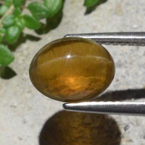 Натуральный зелёный cat's eye apatite 2,93 карата огранка овал, полупрозрачный