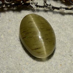 Натуральный зелёный cat's eye apatite 3,32 карата огранка овал, полупрозрачный