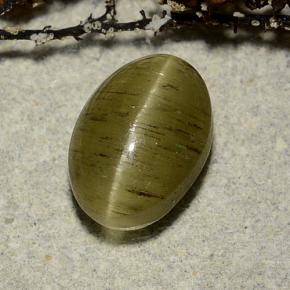 Натуральный зелёный cat's eye apatite 3,32 карата огранка овал, полупрозрачный