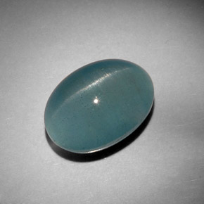 Натуральный зелёный cat's eye aquamarine 12,46 карата огранка овал, полупрозрачный