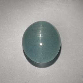 Натуральный зелёный cat's eye aquamarine 8,31 карата прозрачный, полупрозрачный