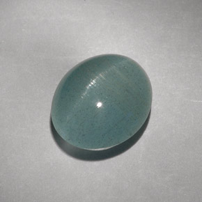 Натуральный зелёный cat's eye aquamarine 8,31 карата прозрачный, полупрозрачный